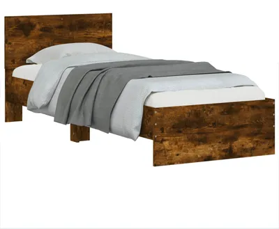 Obrázek produktu pro Rám postele s čelem Kouřový dub 80 x 200 cm Dřevěný materiál