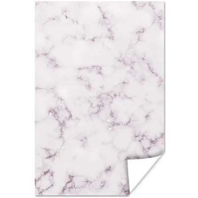 Produktbild von MuchoWow® Poster Marmor - Weiß - Rosa 120x180 cm - Kunstposter