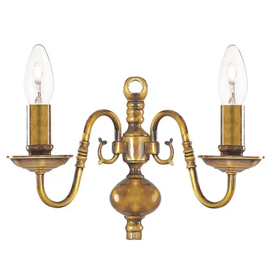 Obrázek produktu pro Klasické nástěnné svítidlo Fiammingo Brass 2 světla E14