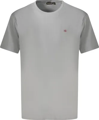 Produktbild von Herren T-Shirt Grau - Regular Fit, Stickerei, Baumwolle