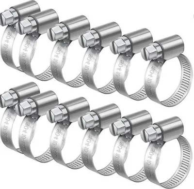 Zdjęcie produktu dla Zestaw 12 sztuk nierdzewnych śrub z nakrętką samogwintującą – regulowane w zakresie 10–16 mm – szerokość: 304 mm