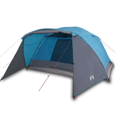Image de vidaXL Tente de camping avec auvent 4 personnes bleue étanche à l'eau