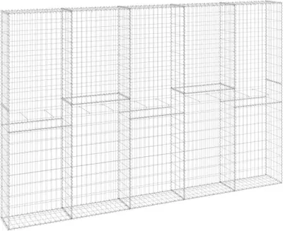 Produktbild von vidaXL Gabionenwand mit Abdeckung Verzinkter Stahl 300x30x200 cm