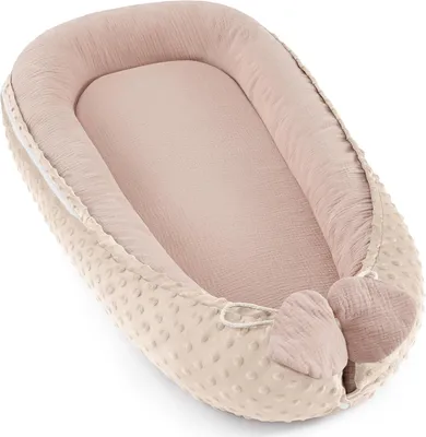 Produktbild von Kuschelnest für Neugeborene – Multifunktional – Für Kinderbett geeignet – Vielseitig – Tragbar – Babynestchen, beidseitig verwendbar – Liegefläche: 90 x 55 cm