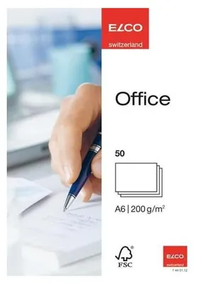 Produktbild von Elco 74451.12 Briefkarten A6, hochweiss, blanko, 200g/m2, 50 Stück