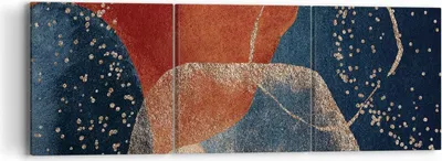 Produktbild von Bild auf Leinwand - Leinwandbild - 3 Teile - Die Farben Formen Geometrie - 90x30cm - Wand Bild - Wanddeko - Wandbilder - Leinwanddruck - Bilder - Wanddekoration - Leinwand bilder - CA90x30-5098