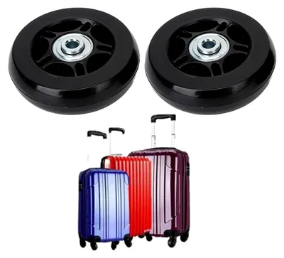 Produktbild von 2 Stück Ersatzräder für Kofferrollen 70 x 19 mm PolyurethanGummi Schwarz