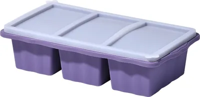 Produktbild von Silikon-Gefrierschale mit Deckel, 3-Fach-Silikon-Gefrierform für Suppen, Soßen, BPA-frei, Eiswürfelbereiter