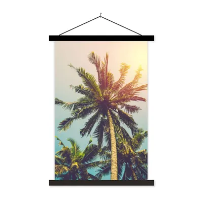 Produktbild von MuchoWow® Textilposter Palme - Sommer - Tropisch - Sonne 60x90 cm mit schwarzem Rahmen - Poster Wohnzimmer