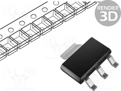 Produktbild von 5x Transistor: NPN SOT223 BCP56-10TF NPN SMD-Transistoren 1A 80V bipolar