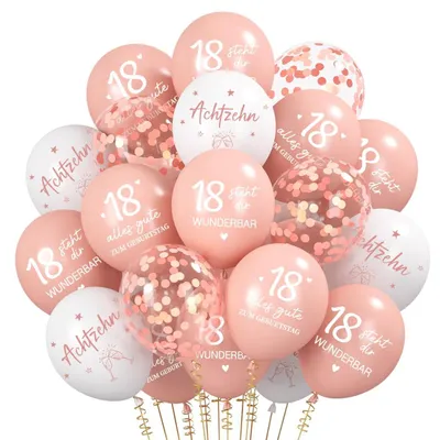 Productafbeelding van 18e Verjaardag Ballonset Roségoud - 30 Stuks