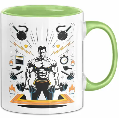 Produktbild von Fitnesstrainer Tasse Geschenk Lustige Geschenkidee Spruch Für Fitness Motivatoren (Grün)