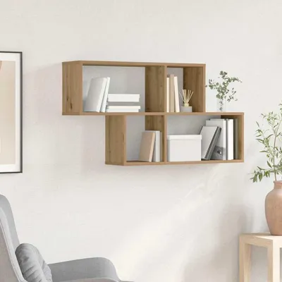 Zdjęcie produktu dla Maison Exclusive – półka ścienna z półką Montowana na ścianie Brązowa Materiał drewnopochodny