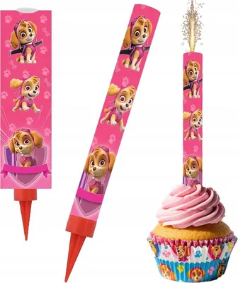 Produktbild von FOUNTAIN Tortenaufsatz für Kuchen PAW PATROL Skye Märchenwelpen Geburtstag 18cm