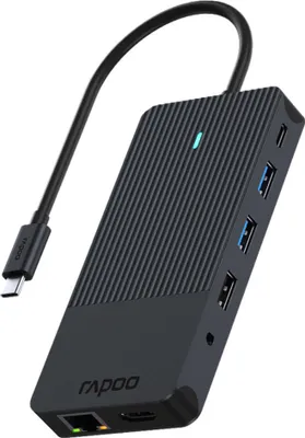 Produktbild von Rapoo USB-C Multiport Adapter 12-in-1, grau