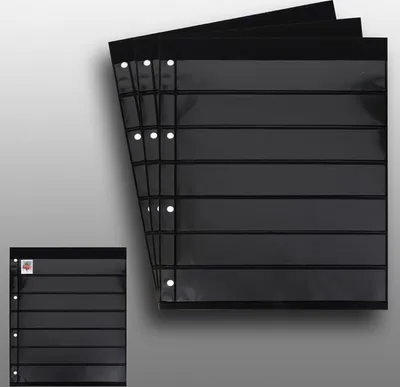 Produktbild von Prophila Collection 3 doppelseitige Einsteckblätter schwarz 7zeilig