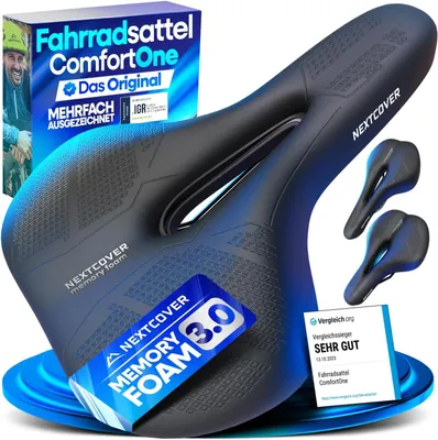 Produktbild von NEXTCOVER® Fahrradsattel - Das Original - mit Memory-Foam 3.0 I maximaler Fahrkomfort I ergonomischer Fahrrad Sattel für Damen & Herren