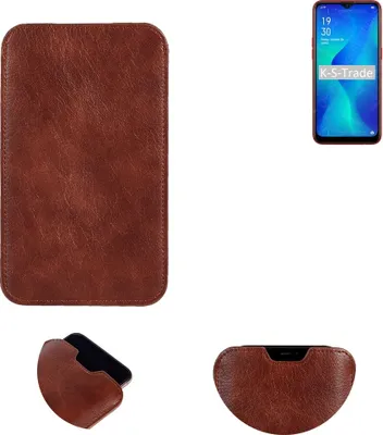Produktbild von K-S-Trade Schutzhülle Handyhülle kompatibel mit Oppo A1k Handytasche Kunstleder Sleeve in braun