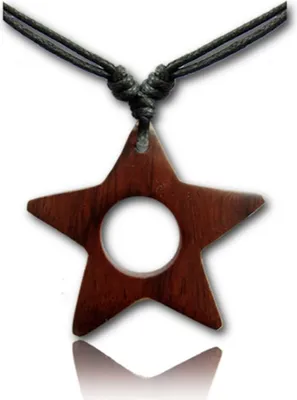 Produktbild von viva-adorno Halskette Holzanhänger Baumwollband Surfer Kette Länge verstellbar HK31,D1 Stern