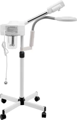 Produktbild von 2‑in‑1 Gesichtsdampfer mit Lupenlampe - Spa‑Gerät - 800 W - 5× Vergrößerung 25 W, 8500 K - 360° Drehung - 680 ml Tank - EU‑Stecker 220–240 V - Elfenbein