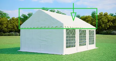 Obrázok produktu pre Náhradná strešná plachta pre párty stan 4x6 m – PVC 500 g/m², bočná výška 2 m, bez konštrukcie - Biela