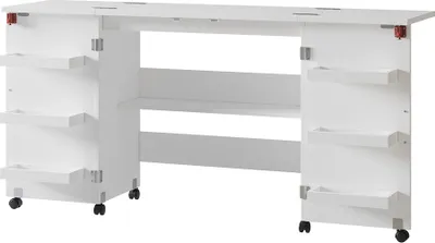 Produktbild von Nähtisch Vicco Carmen Weiß 160 x 80.2 cm mit 6 Regalfächer, Model 56209