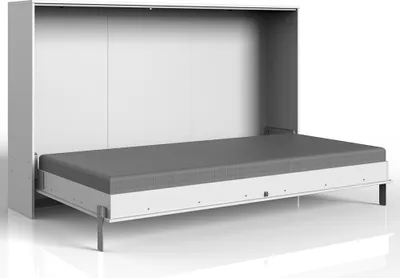 Produktbild von Schrankbett 120x200 cm Jugendbett Gästebett Klappbett weiß JOKSI-43, B/H/T 212/134/43 cm