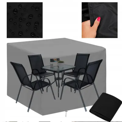 Zdjęcie produktu dla Pokrowiec ogrodowy na zestaw 145 x 120 x 145 cm czarny