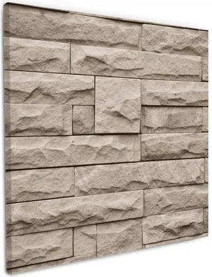Produktbild von Wallario Premium Leinwandbild Steinwand grau-braun in Größe 50 x 50 cm