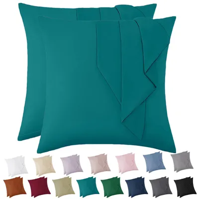 Kissenbezug 80x80, 2er-Set, Mikrofaser, Gelb, mit Reißverschluss