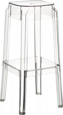 Image de In And OutdoorMatch Tabouret de Bar Granville - Sans Dossier - Lot de 1 - Ergonomique - Tabouret de Bar pour Cuisine ou Cantine - Carré - Transparent - Hauteur d'assise 75cm