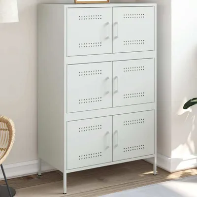 Produktbild von vidaXL Highboard Weiß 68x39x113 cm Stahl