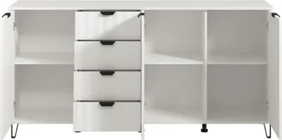 Immagine prodotto di Dmora Credenza Paglieta 183x40x91h cm Bianco, 3 Ripiani 4 Cassetti