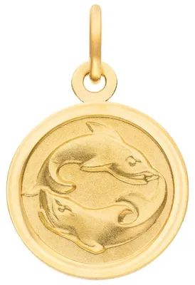Produktbild von Anhänger Sternzeichen Fische aus 333 Gold Gelbgold mattiert rund Ø 12mm