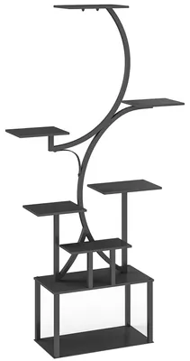 Immagine prodotto di Portapiante a 8 Livelli 74x26x158,5 cm con Design a S per Interni ed Esterni in Metallo Nero
