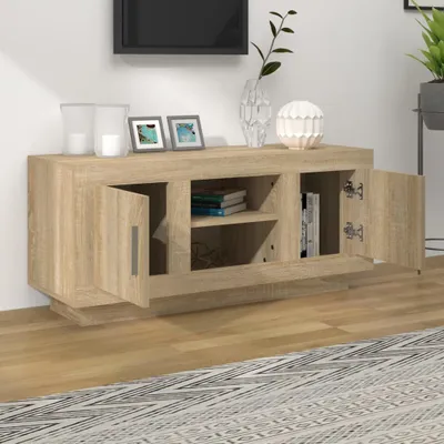 Produktbild von "im Sonderangebot"TV-Schrank Industriestil - CLORIS - Fernsehenschrank - Sonoma-Eiche 102x35x45 cm Holzwerkstoff - NeuMöbel5821879