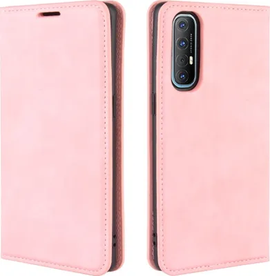 Produktbild von Mobigear Retro Slim  OPPO Reno 3 Pro Hülle Klapphülle Geldbörse - Pink