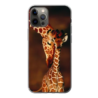 Produktbild von MuchoWow® Handyhülle Schutzhülle Hülle für iPhone 13 Pro Giraffe - Kalb - Porträt Silikon Softcase Handy Hülle - Handy-Tasche