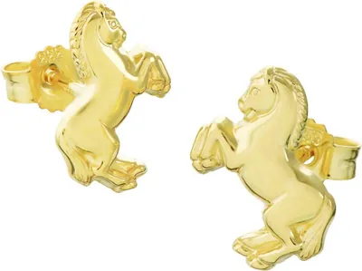 Produktbild von Paar 333 8 Karat Gelbgold Pferd Kinder Ohrstecker Ohrringen Damen Mädchen 9052