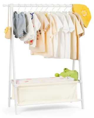 Immagine prodotto di Appendiabiti per bambini in bambù con spazio contenitivo