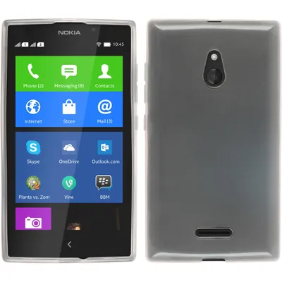 Produktbild von PhoneNatic Case kompatibel mit  Nokia XL - weiß Silikon Hülle transparent + 2 Schutzfolien