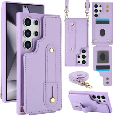 Produktbild von Handy Hülle Fliphülle für Samsung Galaxy S26 Ultra Kunstleder Crossbody Lila
