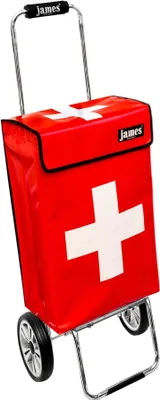 Obrázek produktu pro Nákupní vozík James - SWISS - robustní nákupní vozík s individuálním designem - jednobarevný: červený v provedení: Chrome19