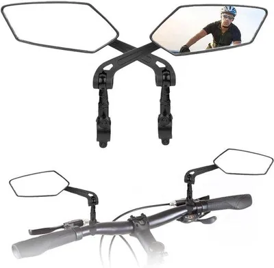 Produktbild von Fahrrad-Rückspiegel-Set, 2 Stück - 360° verstellbare und zusammenklappbare Spiegel - für Lenker mit einem Durchmesser von 2 cm bis 2,8 cm