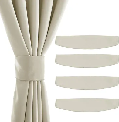 Produktbild von Magnetische Gardinenstangen Set von 4 – Licht Beige Verdunkelnde Drehpaneele für Wohnzimmer und Schlafzimmer