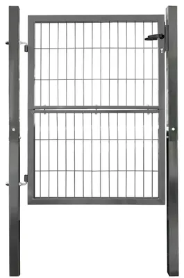 Produktbild von Gartentor Tor für Gartenzaun Zaun 120 cm hoch Gartentür aus Metall für Stabmattenzaun Abschließbar inkl. Pfosten Anthrazit V2Aox