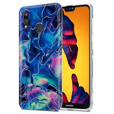 Produktbild von Cadorabo Schutzhülle für Huawei P20 LITE 2018 / NOVA 3E Hülle in Blau TPU Handyhülle Etui Case Cover