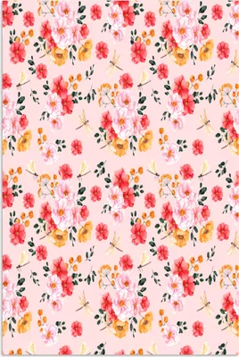 Produktbild von MuchoWow® Poster Blumen - Rosen - Muster 20x30 cm - Papierdruck