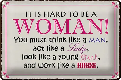 Produktbild von Blechschild Spruch 30x20cm it is hard to be a woman Lady Girl