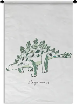 Produktbild von MuchoWow® Wandteppich Wandbehang Kinderzimmer - Dinosaurier - Stegosaurus - Jungen - Mädchen - Kinder 60x90 cm Tapisserie Dekoration Wandtuch - Foto-Teppich - Abwaschbar